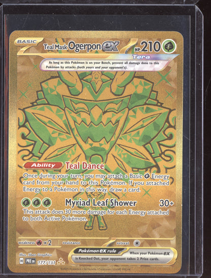 Teal Mask Ogerpon ex 2025 Pokemon Prismatic Evolutions Hyper Rare 177/131