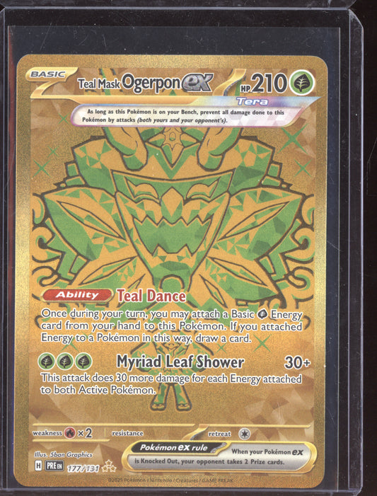 Teal Mask Ogerpon ex 2025 Pokemon Prismatic Evolutions Hyper Rare 177/131