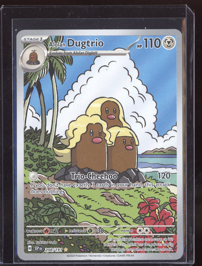 Alolan Dugtrio 2024 Pokemon Surging Sparks Illustration Rare 208/191
