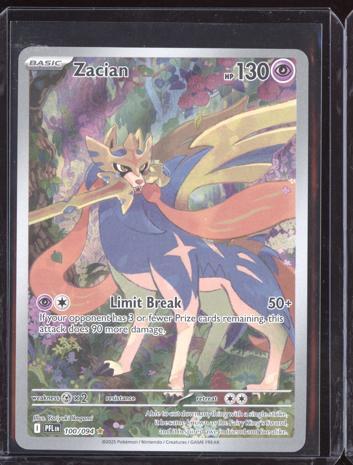 Zacian 2025 Pokemon Phantasmal Flames Illustration Rare 100/094