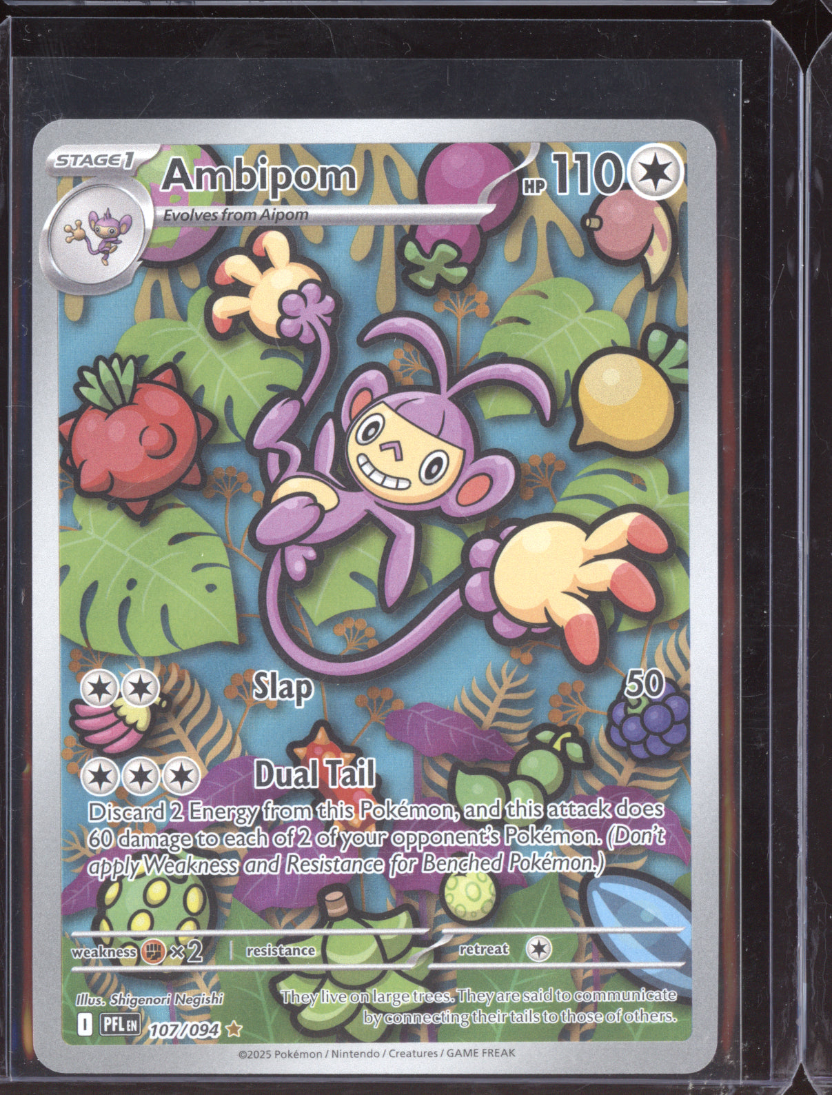 Ambipom 2025 Pokemon Phantasmal Flames Illustration Rare 107/094