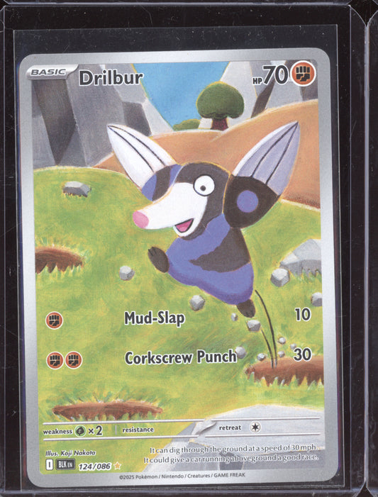 Drilbur 2025 Pokemon Black Bolt Illustration Rare 124/086