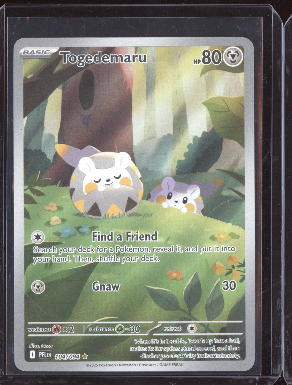 Togedemaru 2025 Pokemon Phantasmal Flames Illustration Rare 104/094
