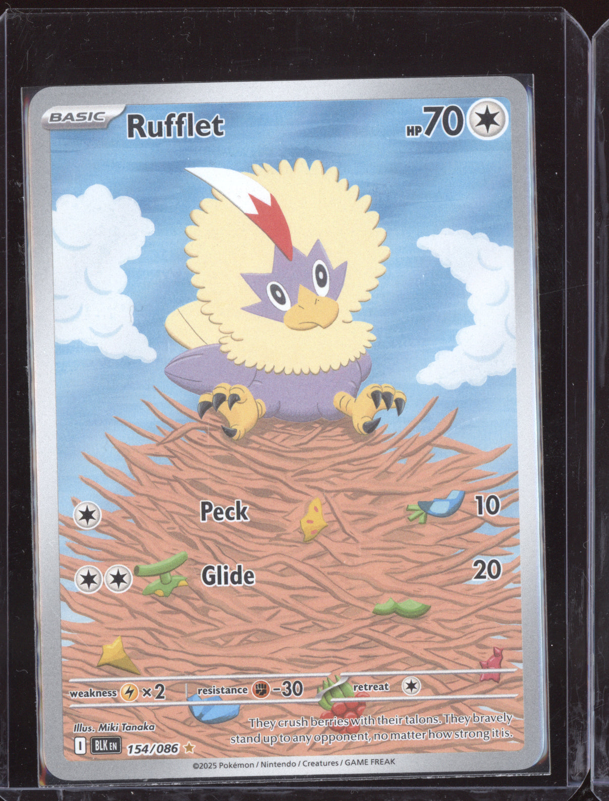 Rufflet 2025 Pokemon Black Bolt Illustration Rare 154/086