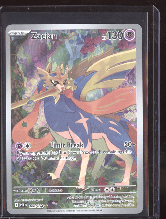 Zacian 2025 Pokemon Phantasmal Flames Illustration Rare 100/094