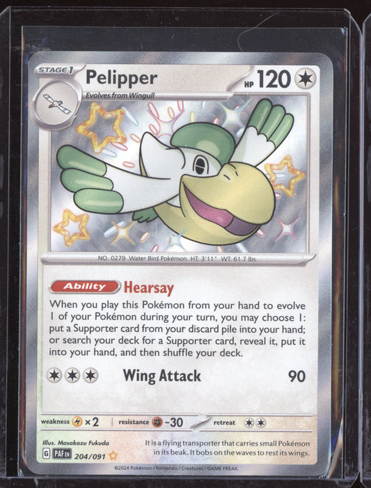 Pelipper 2024 Pokemon Paldean Fates Shiny Rare 204/091