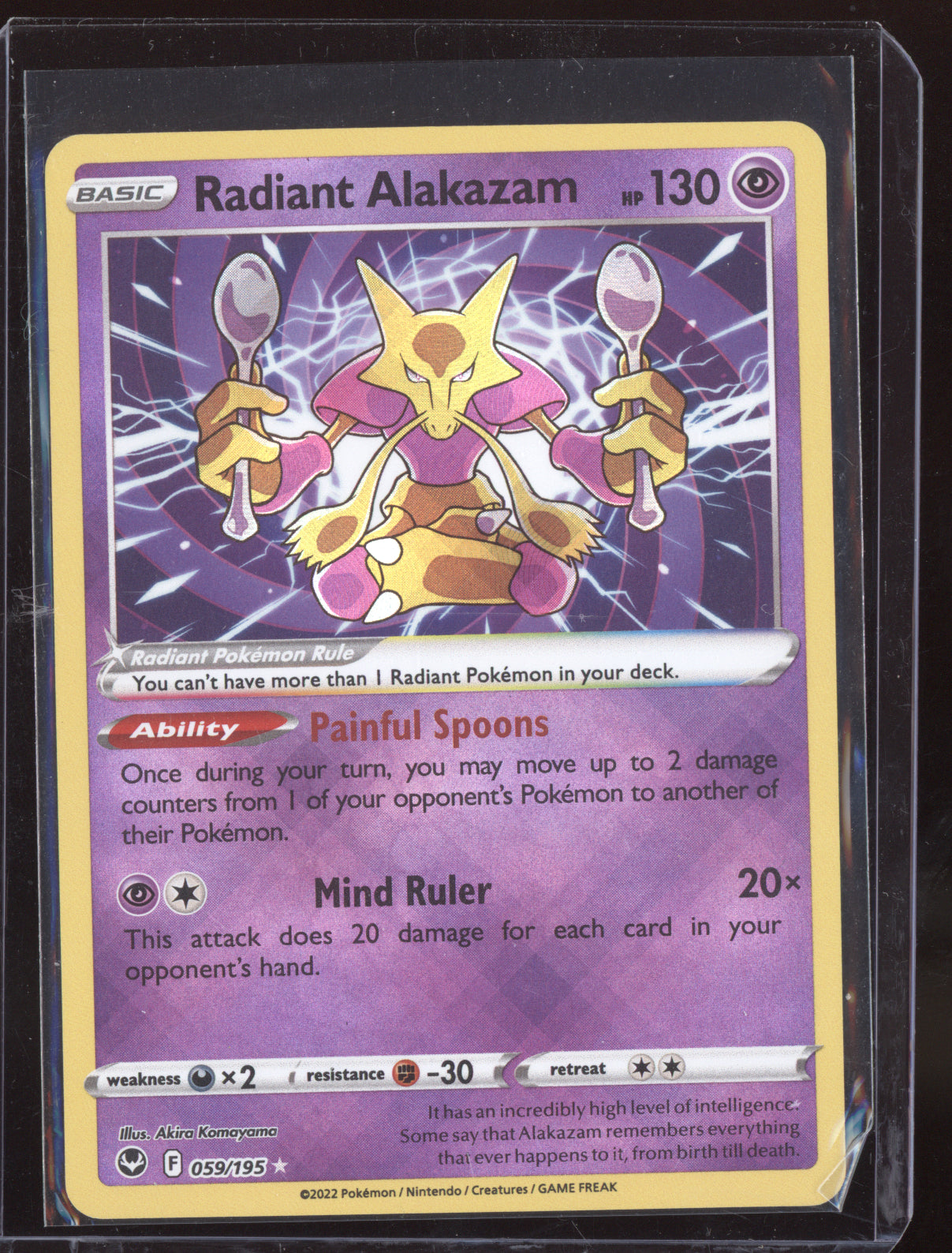 Radiant Alakazam 2022 Pokemon Silver Tempest Radiant Rare 059/195