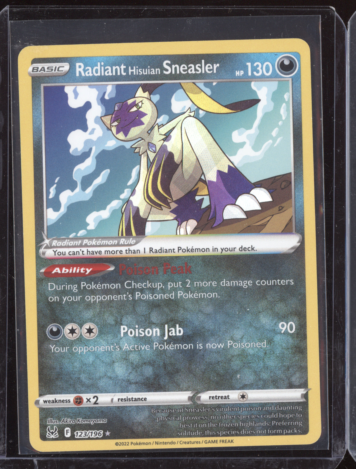 Radiant Hisuian Sneasler 2022 Pokemon Lost Origin Radiant Rare 123/196