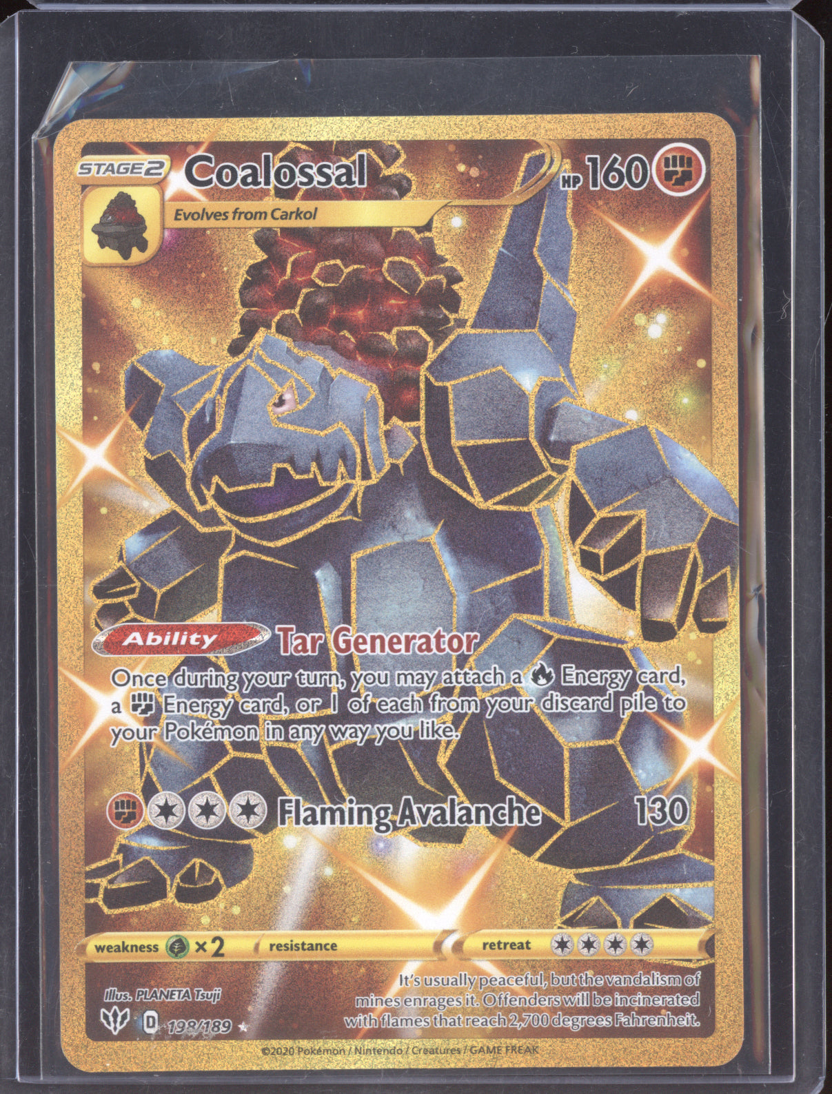 Coalossal 2020 Pokemon Darkness Ablaze Rare Secret 198/189