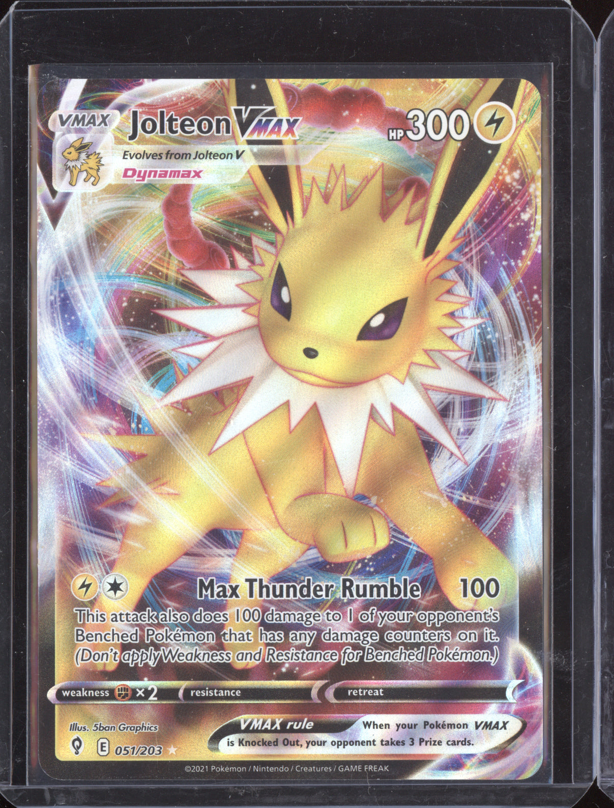 Jolteon VMAX 2021 Pokemon Evolving Skies Holo Rare VMAX 051/203