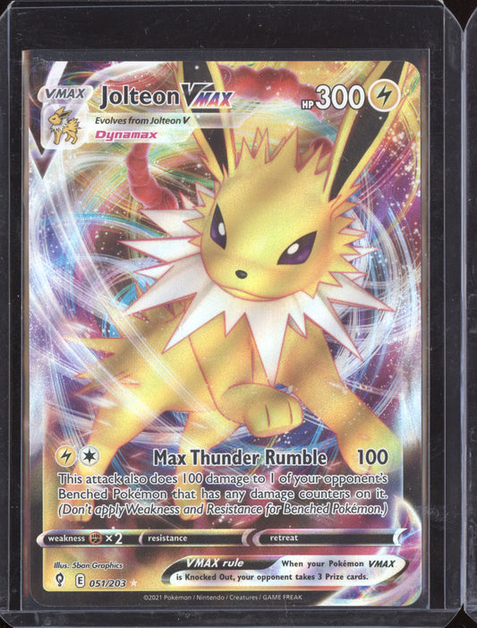 Jolteon VMAX 2021 Pokemon Evolving Skies Holo Rare VMAX 051/203