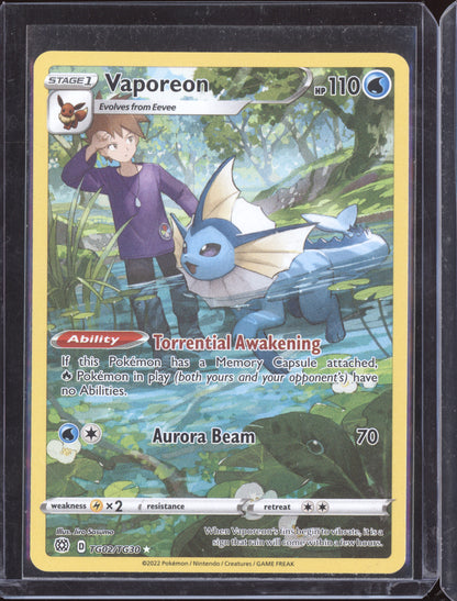 Vaporeon 2022 Pokemon Brilliant Stars Trainer Gallery Holo Rare TG02/TG30