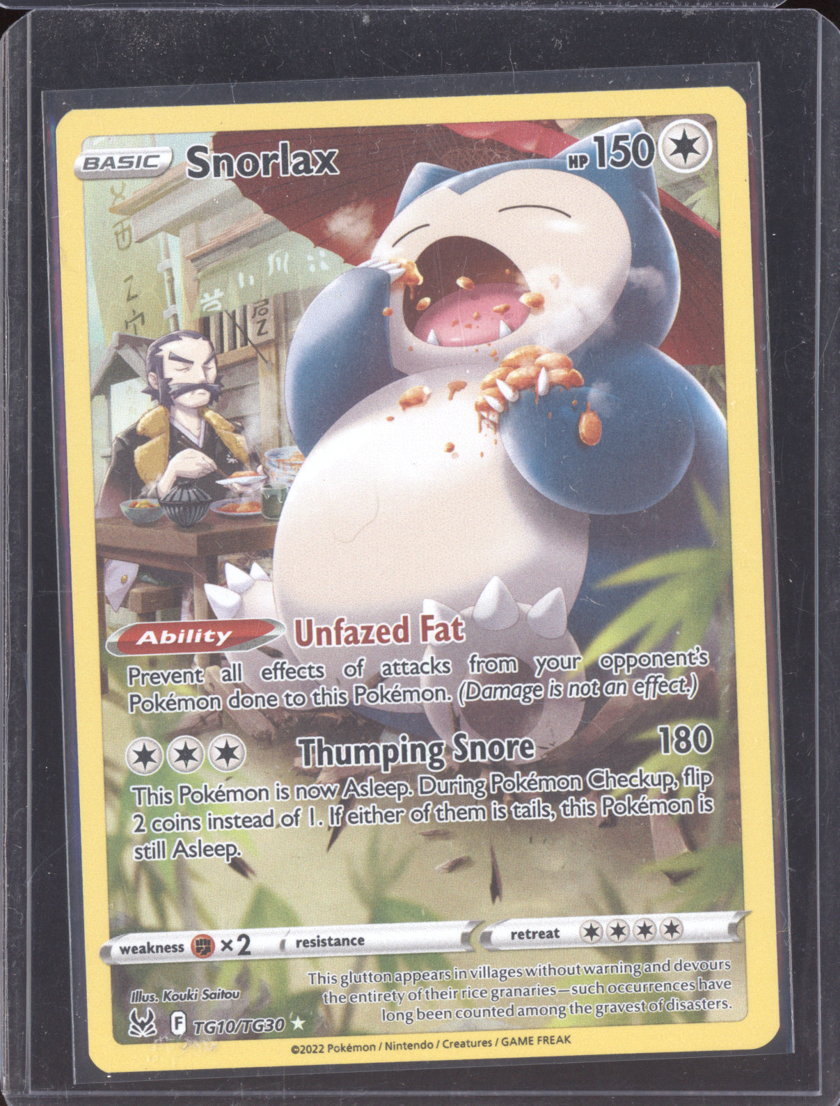 Snorlax 2022 Pokemon Lost Origin Trainer Gallery Holo Rare TG10/TG30