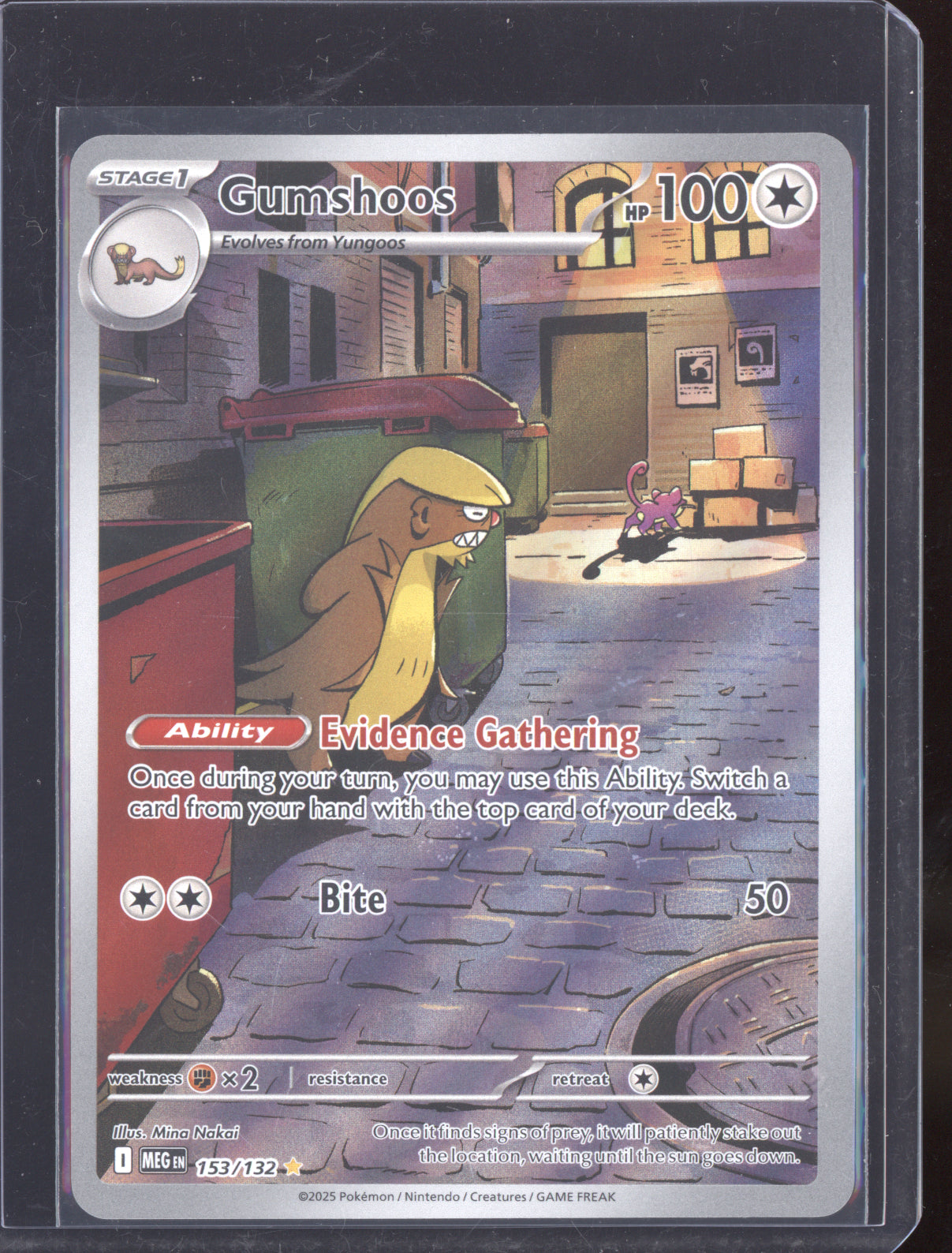 Gumshoos 2025 Pokemon Mega Evolution Shiny Rare 153/132