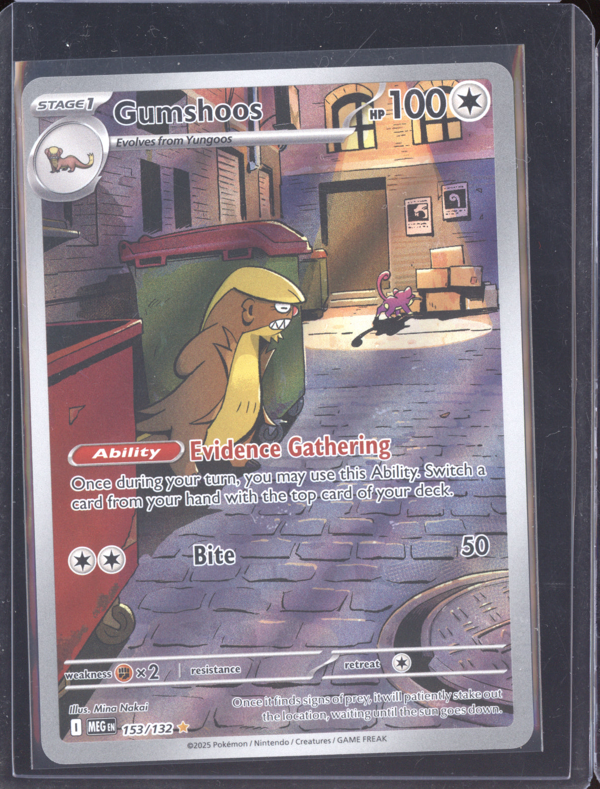 Gumshoos 2025 Pokemon Mega Evolution Shiny Rare 153/132