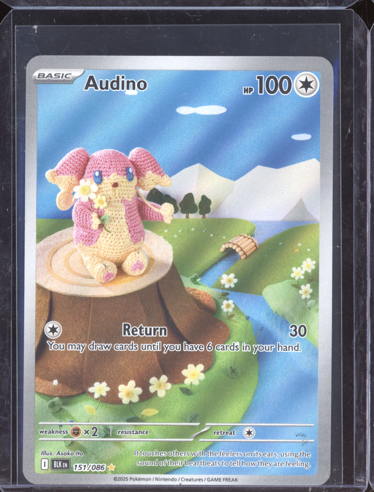 Audino 2025 Pokemon Black Bolt Illustration Rare 151/086