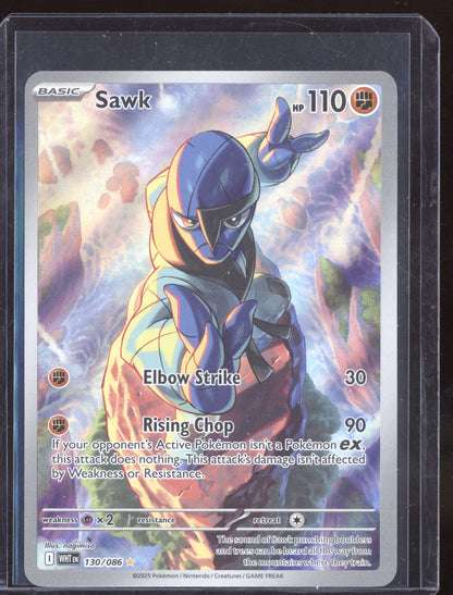 Sawk 2025 Pokemon White Flare Illustration Rare 130/086