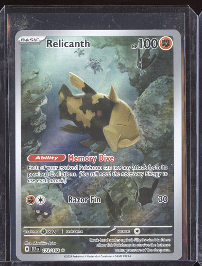 Relicanth 2024 Pokemon Temporal Forces Illustration Rare 173/162