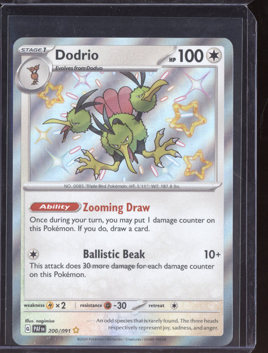 Dodrio 2024 Pokemon Paldean Fates Shiny Rare 200/091
