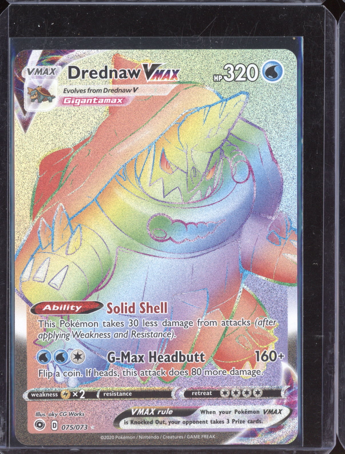 Drednaw VMAX 2020 Pokemon Champion's Path Rainbow Rare 075/073