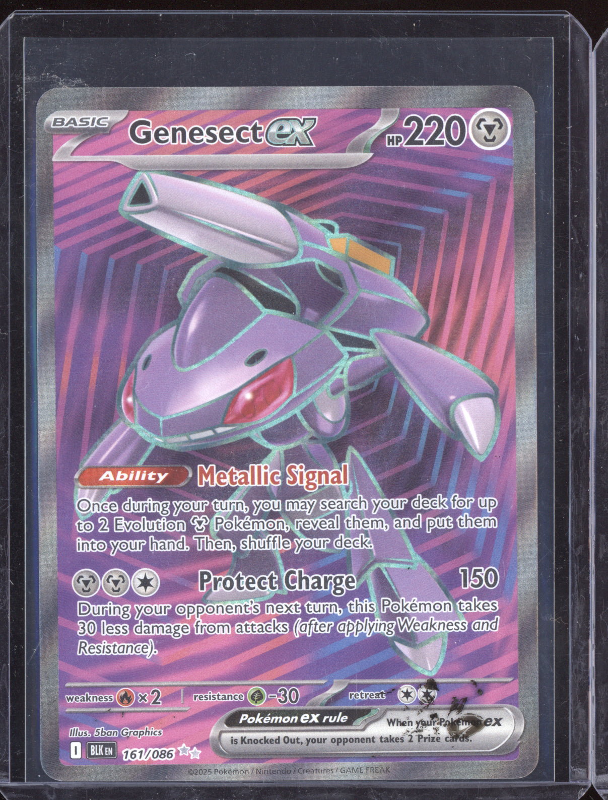 Genesect ex 2025 Pokemon Black Bolt Secret Rare 161/086