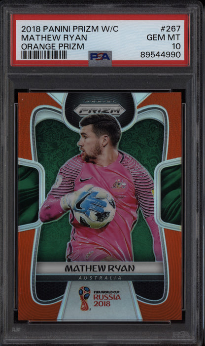 Mathew Ryan 2018 Panini Prizm World Cup Orange 36/65 PSA 10