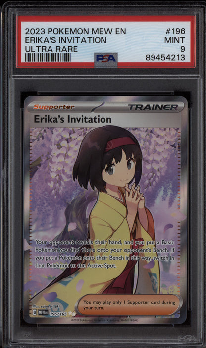 Erika's Invitation 2023 Pokemon Mew 151 Trainer Ultra Rare 196/165 PSA 9