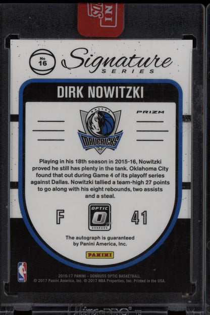 Dirk Nowitzki 2017-18 Panini Donruss Optic Signature Series Auto