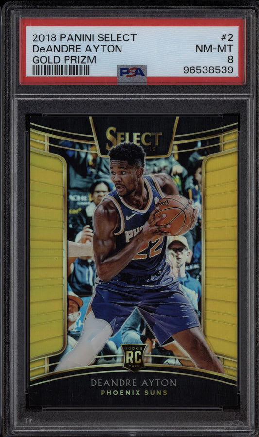 Deandre Ayton 2018-19 Panini Select Gold RC 1/10 PSA 8
