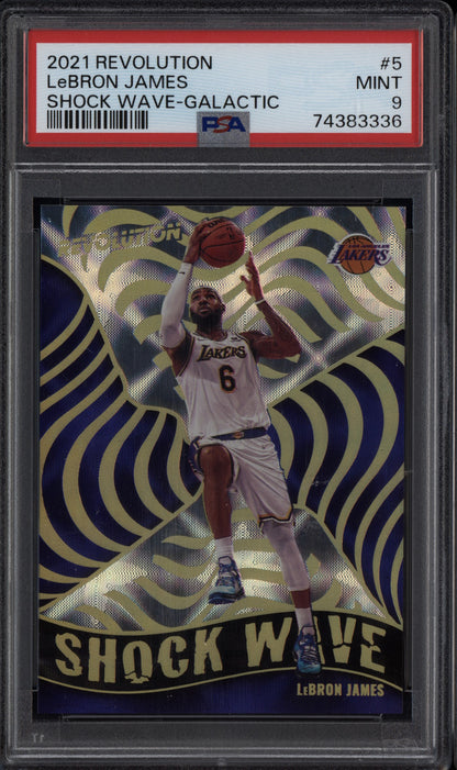 LeBron James 2021-22 Panini Revolution Shock Wave Galactic PSA 9