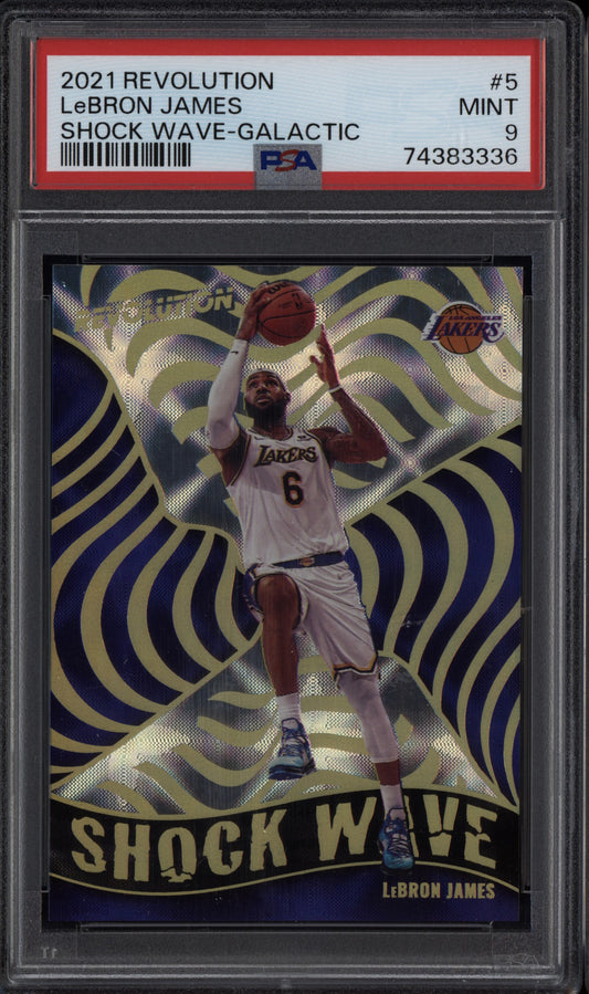 LeBron James 2021-22 Panini Revolution Shock Wave Galactic PSA 9
