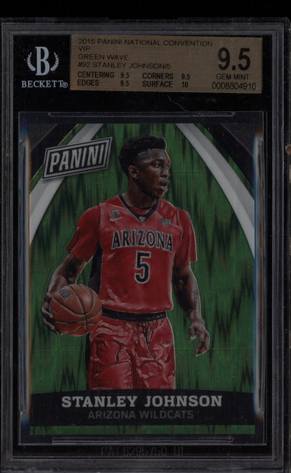 Stanley Johnson 2015 Panini The National Green Wave Jersey Number RC 5/5 BGS 9.5