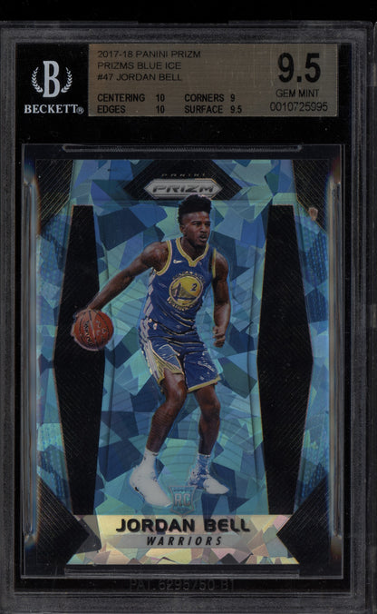 Jordan Bell 2017-18 Panini Prizm Blue Ice RC 81/99 BGS 9.5