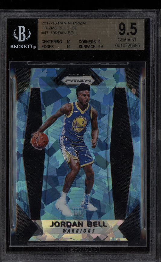 Jordan Bell 2017-18 Panini Prizm Blue Ice RC 81/99 BGS 9.5