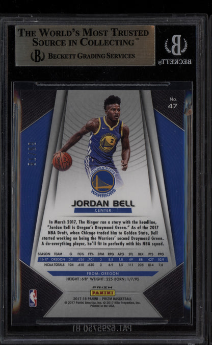 Jordan Bell 2017-18 Panini Prizm Blue Ice RC 81/99 BGS 9.5