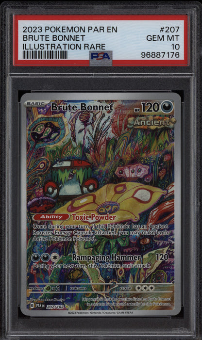 Brute Bonnet 2023 Pokemon Paradox Rift Illustration Rare 207/182 PSA 10