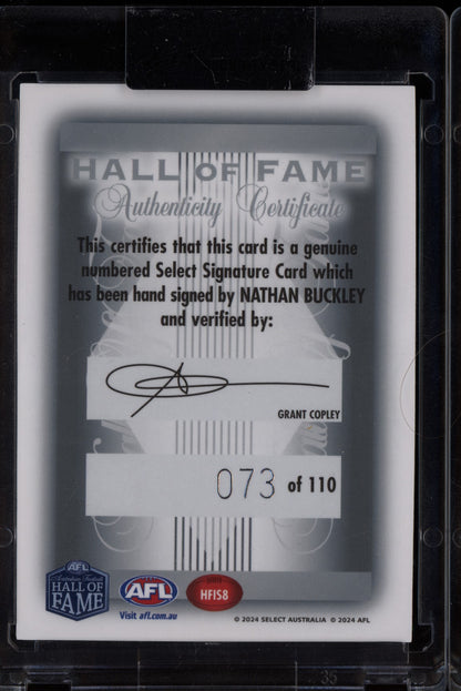 Nathan Buckley 2024 Select Legacy Ultimate Hall of Fame Inductee Signature /110