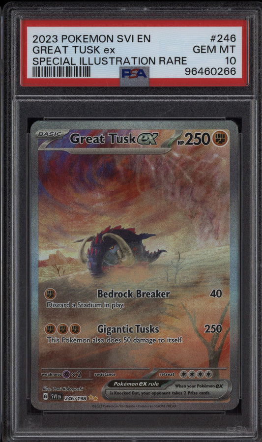 Great Tusk ex 2023 Pokemon Scarlet & Violet Special Illustration Rare 246 PSA 10