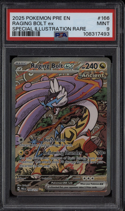 Raging Bolt ex 2025 Pokemon Prismatic Evolutions SIR 166 PSA 9