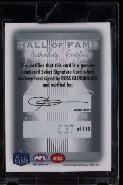 Ross Glendinning 2024 Select Legacy Hall of Fame Inductee Signature 37/110