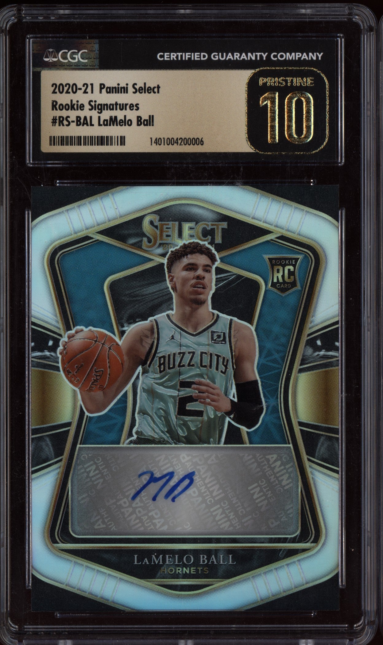 LaMelo Ball 2020-21 Panini Select Rookie Signatures Auto RC 89/249 CGC 10