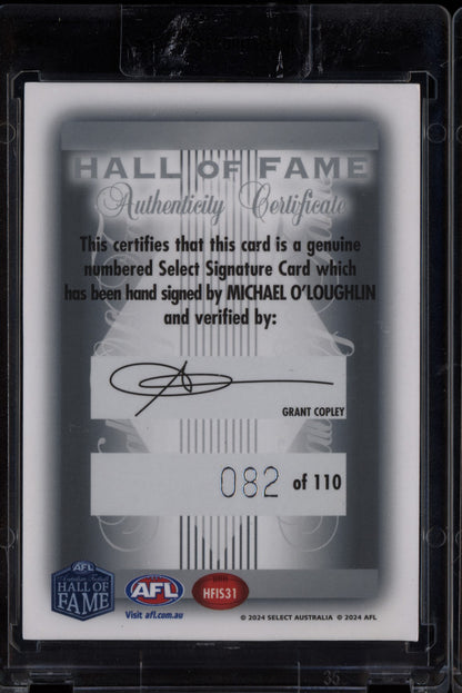 Michael O'Loughlin 2024 Select Legacy Hall of Fame Inductee Signature 82/110