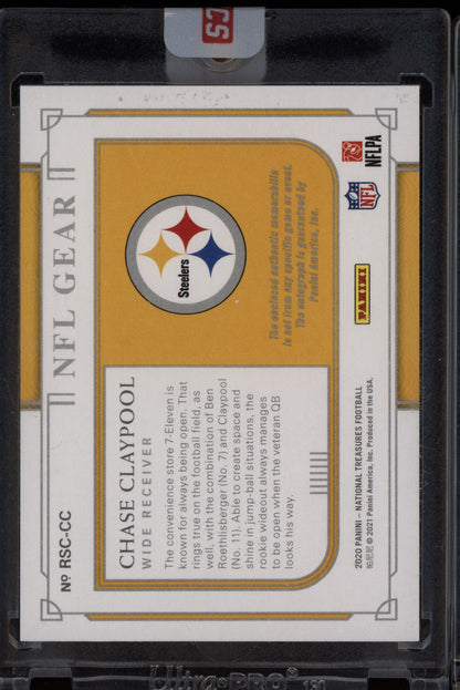 Chase Claypool 2020 Panini National Treasures NFL Gear Laundry Tag Auto RC 1/1