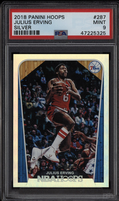 Julius Erving 2018-19 Panini Hoops Silver PSA 9