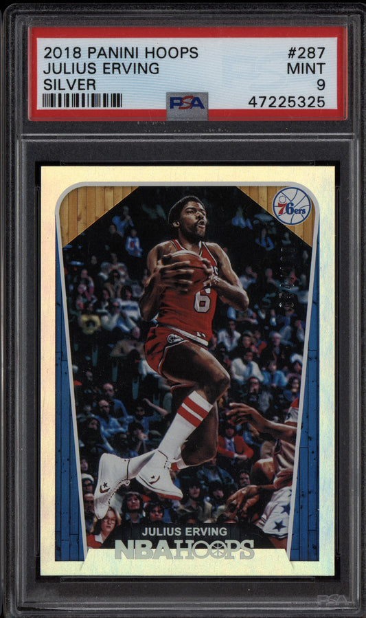 Julius Erving 2018-19 Panini Hoops Silver PSA 9