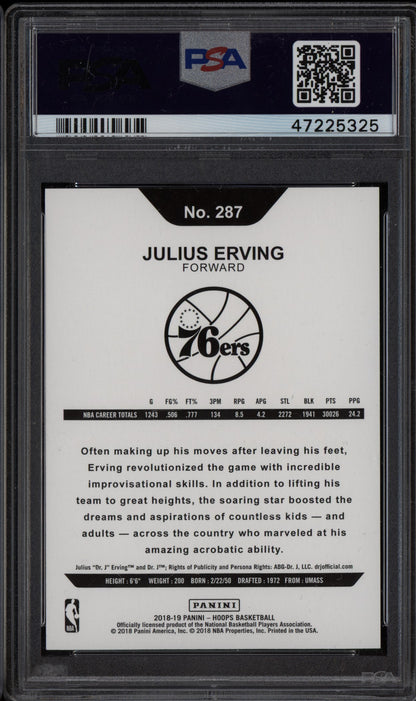 Julius Erving 2018-19 Panini Hoops Silver PSA 9