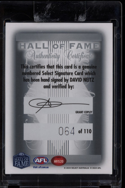 David Neitz 2024 Select Legacy Ultimate Hall of Fame Inductee Signature 64/110