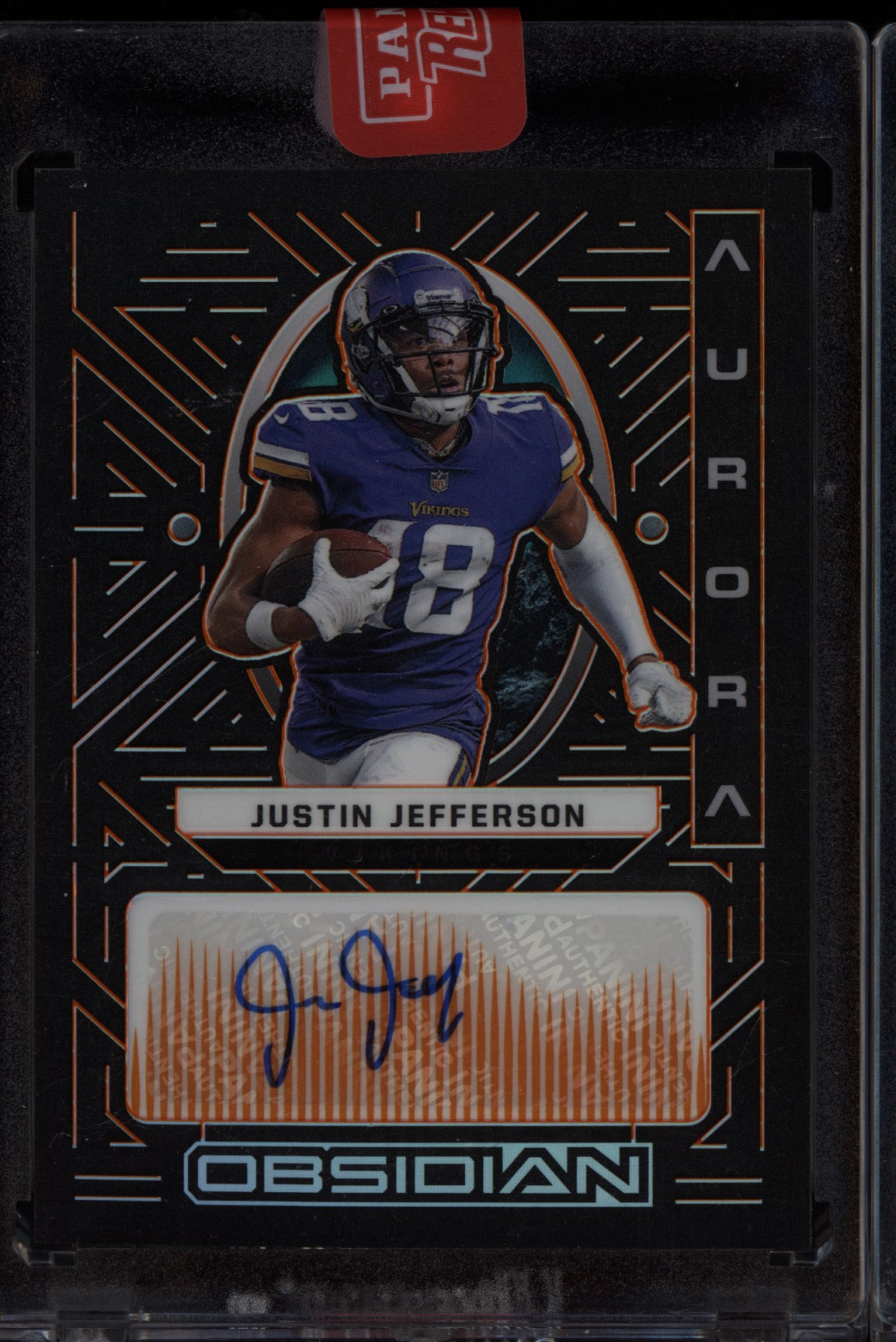 Justin Jefferson 2022 Panini Obsidian Aurora Auto Orange 14/25