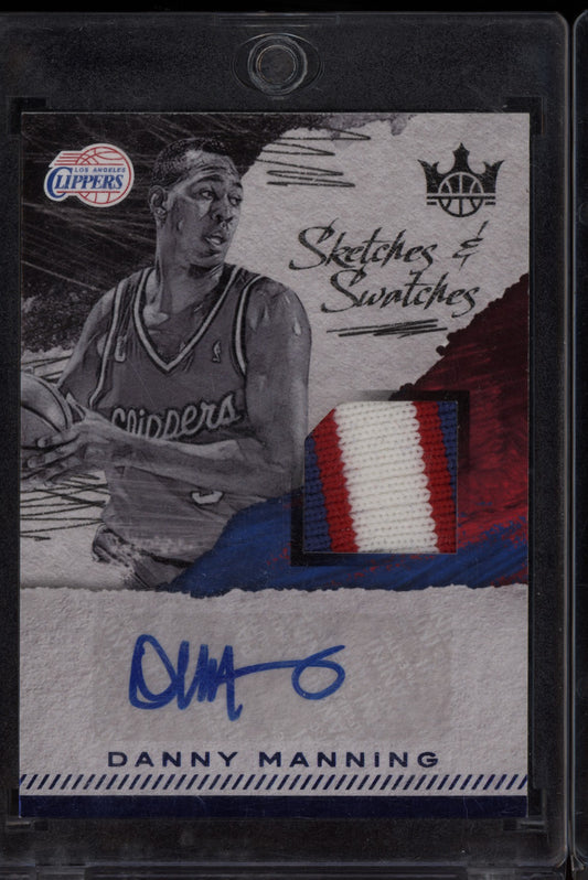 Danny Manning 2017 Panini Court Kings Sketches & Swatches Patch Auto Prime 9/10