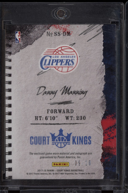 Danny Manning 2017 Panini Court Kings Sketches & Swatches Patch Auto Prime 9/10